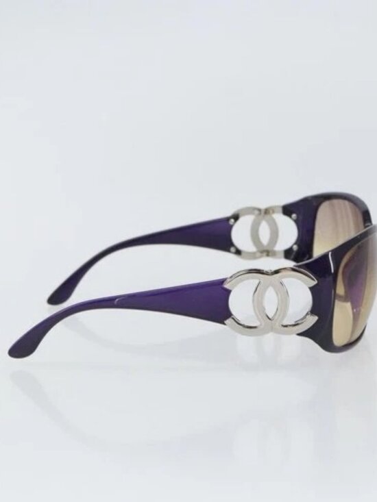 CHANEL Sunglasses plastic Purple CC Auth SW2002 main image 6